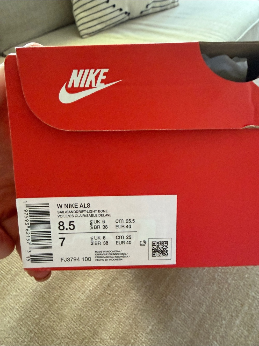 Nike Red Shoe Box with White Logo and Label